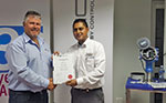 From l: Johan Maritz, SAIMC branch chairman; Alwin Lutchman, Endress+Hauser.